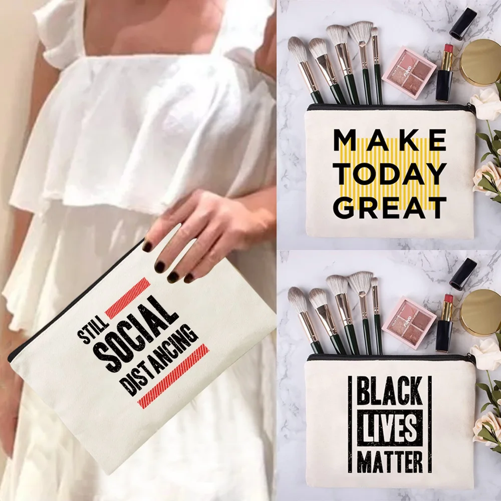 Cosmetic Bag Wedding Makeup Bag Toiletries Storage Bag Pencil Bag Word Print Organizer Bag Wallet Multifunction Clutch Bag
Cosmetic Bag Wedding Makeup Bag Toiletries Storage Bag Pencil Bag Word Print Organizer Bag Wallet Multifunction Clutch Bag