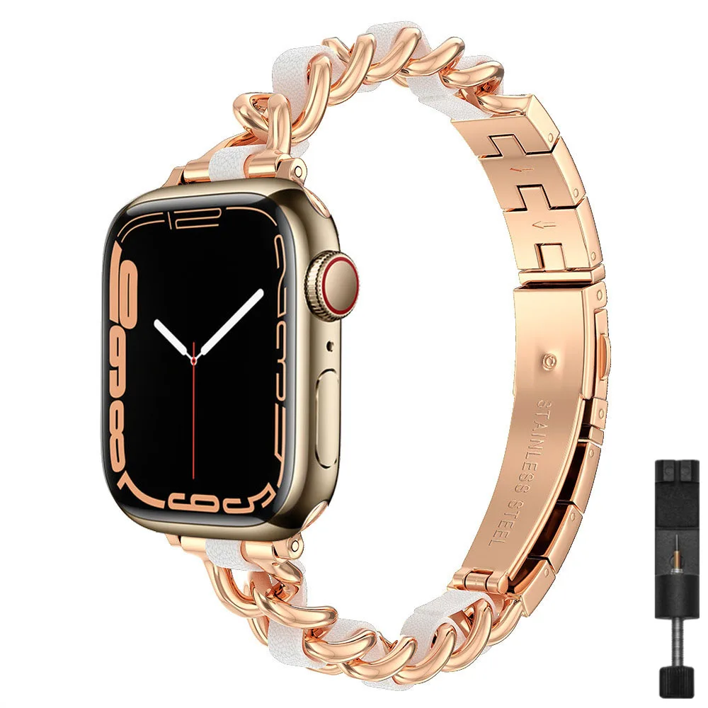 Ремешок из нержавеющей стали для Apple Watch Band 7 6 5 4 3 2 SE, тонкий браслет-цепочка для iWatch Series 44 мм 42 мм 40 мм 38 мм 45 мм 41 мм
Ремешок из нержавеющей стали для Apple Watch Band 7 6 5 4 3 2 SE, тонкий браслет-цепочка для iWatch Series 44 мм 42 мм 40 мм 38 мм 45 мм 41 мм