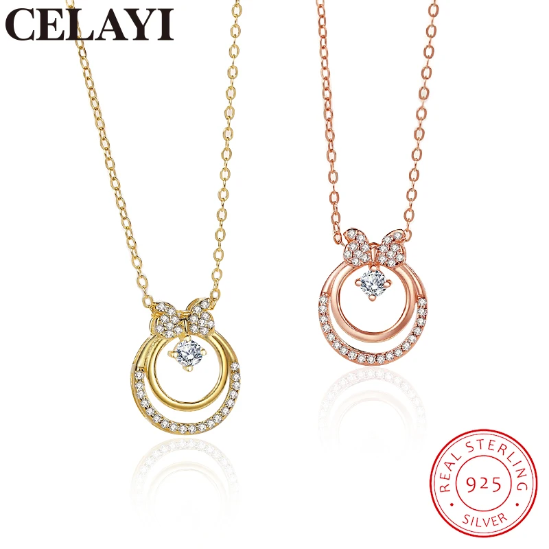 CELAYI S925 Sterling Silver Necklace 2022 Bow Women's Version Sweet and Cute Double Ring Clavicle Geometric Pendant Jewelry Gift
CELAYI S925 Sterling Silver Necklace 2022 Bow Women's Version Sweet and Cute Double Ring Clavicle Geometric Pendant Jewelry Gift