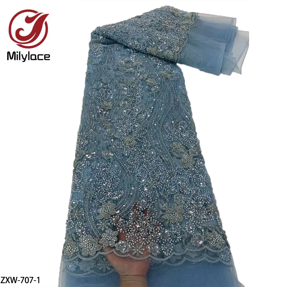 Luxury Handmade Heavy Beaded Lace Sequins Lace African Lace High Quality Nigerian Embroidery Lace Fabric for Sewing ZXW-707
Luxury Handmade Heavy Beaded Lace Sequins Lace African Lace High Quality Nigerian Embroidery Lace Fabric for Sewing ZXW-707