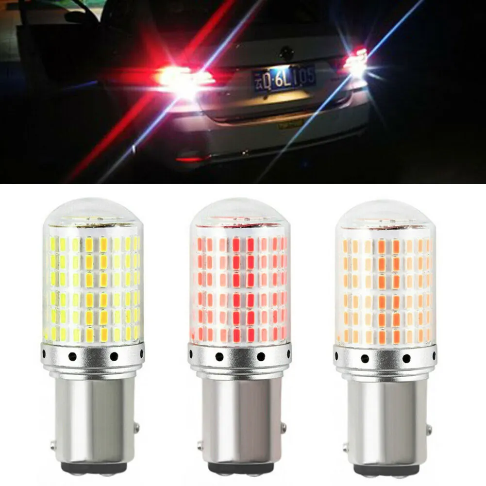 2Pcs BAY15D 1157 144SMD 3014 LED Bulbs Turn Signal Tail Brake Reverse Light Lamp AMBER YELLOW / Red / White 1178A / 2057A
2Pcs BAY15D 1157 144SMD 3014 LED Bulbs Turn Signal Tail Brake Reverse Light Lamp AMBER YELLOW / Red / White 1178A / 2057A