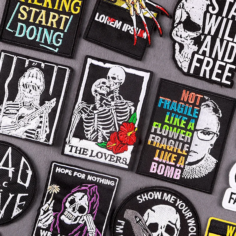 Skull Punk Patch Iron On Embroidered Patches For Clothing Thermoadhesive Patches On Clothes Hip-Hop Patch For Clothes Hook Loop
Skull Punk Patch Iron On Embroidered Patches For Clothing Thermoadhesive Patches On Clothes Hip-Hop Patch For Clothes Hook Loop