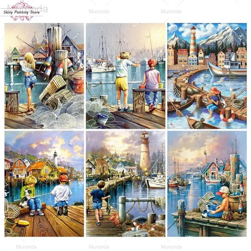 5D DIY Diamond Painting Mosaic Kids Fishing Port Town Landscape Full Square Round Drill Diamond Embroidery Cross Stitch Decor
5D DIY Diamond Painting Mosaic Kids Fishing Port Town Landscape Full Square Round Drill Diamond Embroidery Cross Stitch Decor
