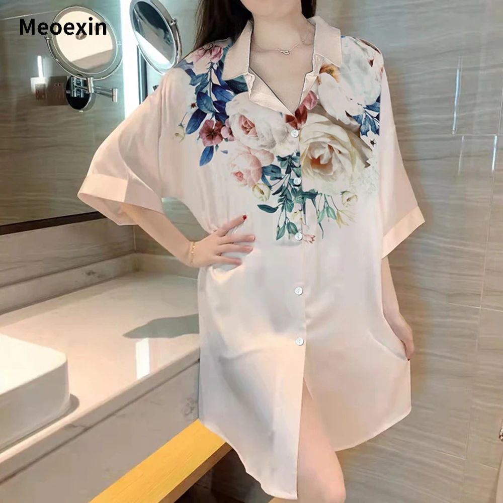 New Summer Sweet Printed Pajamas Princess Style Lace Short Sleeves Lotus Leaf Sexy Can Be Worn Externally Loose Size Nightgown
New Summer Sweet Printed Pajamas Princess Style Lace Short Sleeves Lotus Leaf Sexy Can Be Worn Externally Loose Size Nightgown