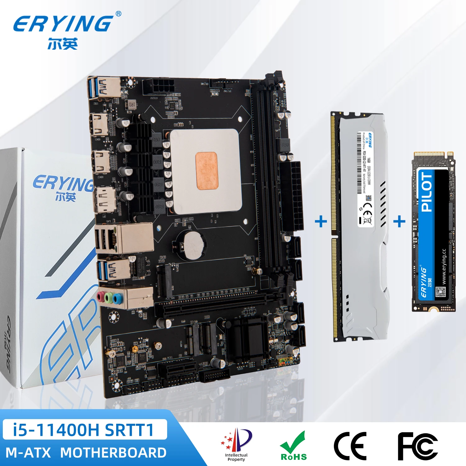ERYING Gaming PC Motherboard with Onboard CPU Interpose Kit i5 11400H SRKT1 i5-11400H+RAM 16GB 3200Mhz+512GB SSD NVMe M.2 set
ERYING Gaming PC Motherboard with Onboard CPU Interpose Kit i5 11400H SRKT1 i5-11400H+RAM 16GB 3200Mhz+512GB SSD NVMe M.2 set