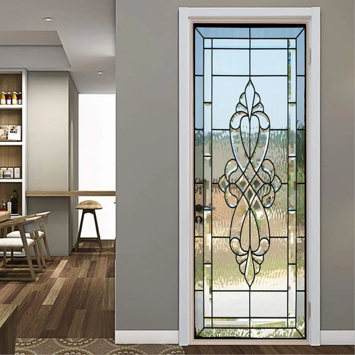 3D Stained Glass Effect Door Sticker with Non-Transparent Background, Peel and Stick Vinyl Door Wall Mural Decals for Home Decor
3D Stained Glass Effect Door Sticker with Non-Transparent Background, Peel and Stick Vinyl Door Wall Mural Decals for Home Decor