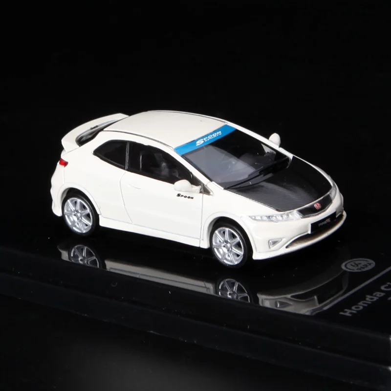 

Diecast 1/64 Scale Honda Honda Civic FN2 2007 White Alloy Car Model with Black Lid Decoration Souvenir Collectible Toy Gift