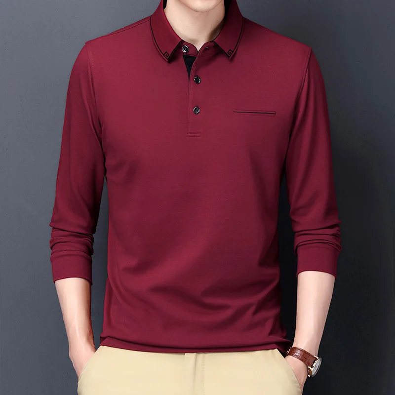 Autumn Long Sleeve Contrast Men Polo Shirt 2021 Middle-aged Turn-over Collar Casual Business Slim Polo Shirt Brand Male Clothing
Autumn Long Sleeve Contrast Men Polo Shirt 2021 Middle-aged Turn-over Collar Casual Business Slim Polo Shirt Brand Male Clothing