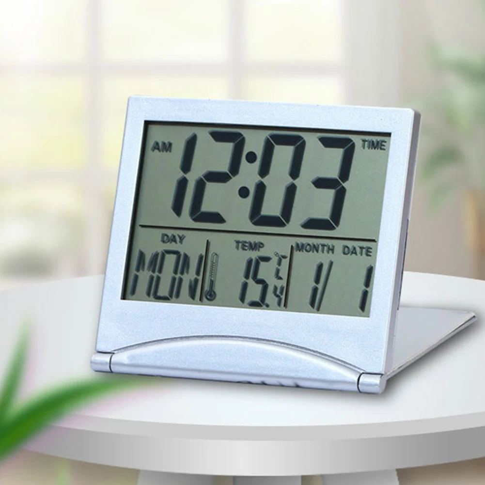 Portable Digital Travel Alarm Temperature Alarm Snooze Timer Small Digital Foldable Calendar Clock Timer for Weekday Mini Clock
Portable Digital Travel Alarm Temperature Alarm Snooze Timer Small Digital Foldable Calendar Clock Timer for Weekday Mini Clock