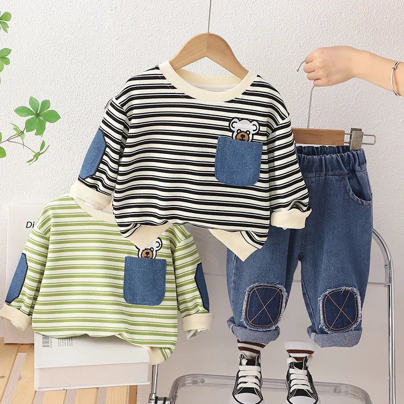 Boys Clothes Sets Spring Autumn 2024 Children Cotton Coats T-shirts Jeans 2pcs Tracksuits For Baby Pants Suit kids Outfits 5 6Y
Boys Clothes Sets Spring Autumn 2024 Children Cotton Coats T-shirts Jeans 2pcs Tracksuits For Baby Pants Suit kids Outfits 5 6Y
