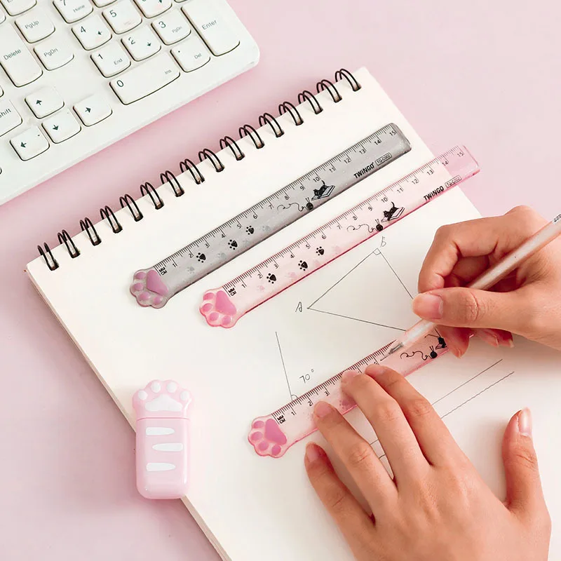 Transparent Cat Paw Straight Rulers Cute 15cm Measuring Ruler Drawing Painting Tools Kawaii Stationery School Office Supplies
Transparent Cat Paw Straight Rulers Cute 15cm Measuring Ruler Drawing Painting Tools Kawaii Stationery School Office Supplies