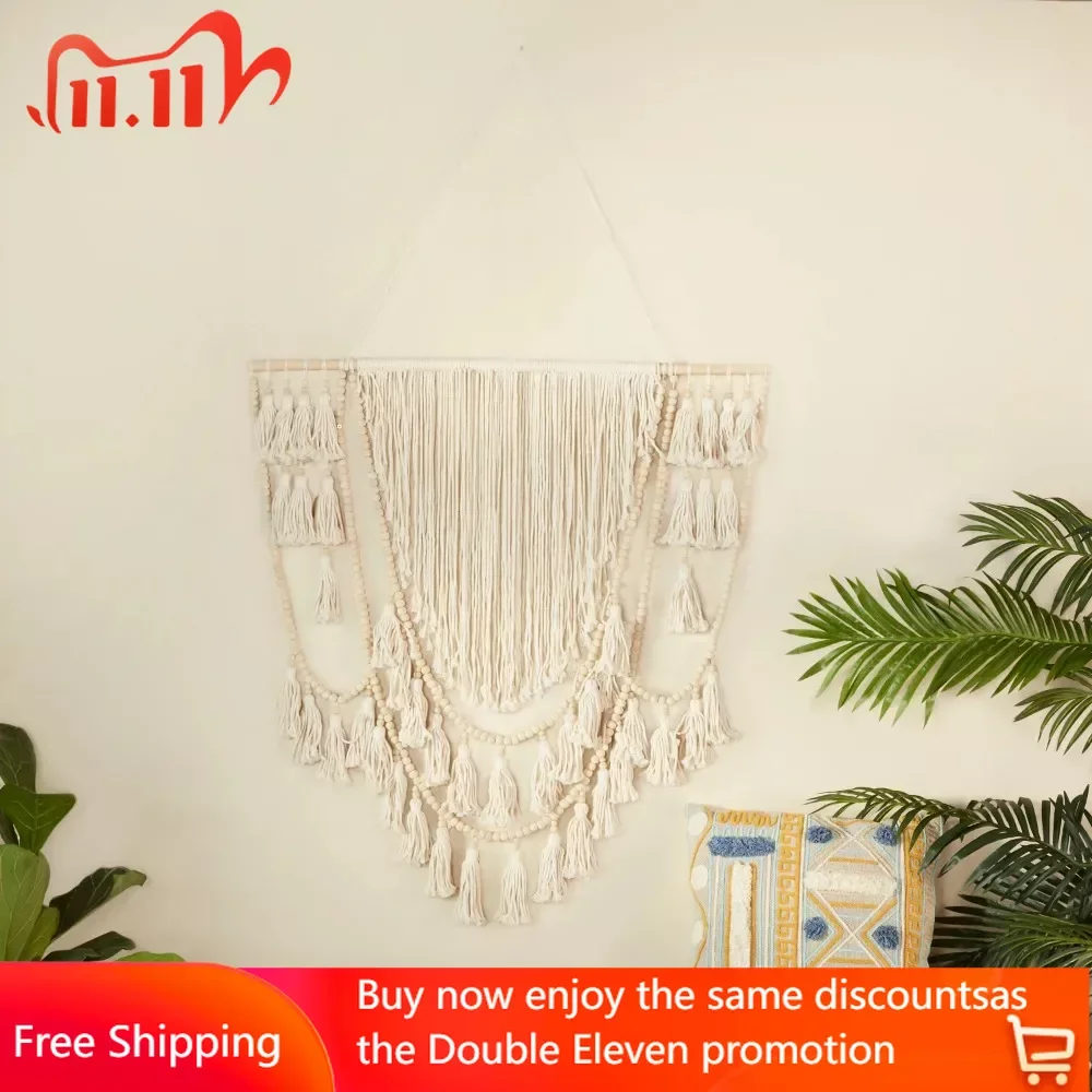 Настенный декор, белый хлопок, ручная работа, замысловатый макраме, Настенный декор с бисером, бахромой, кисточками, таписерия, бесплатная доставка, комната
Настенный декор, белый хлопок, ручная работа, замысловатый макраме, Настенный декор с бисером, бахромой, кисточками, таписерия, бесплатная доставка, комната