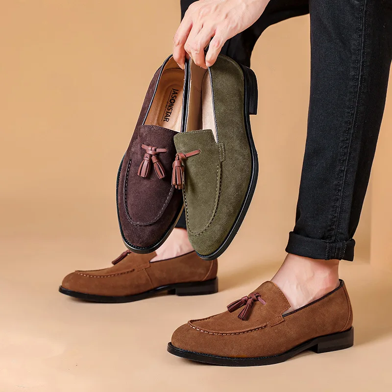2022 spring new suede men's shoes British style retro loafers men's leather tassel set feet business casual leather shoes
2022 spring new suede men's shoes British style retro loafers men's leather tassel set feet business casual leather shoes