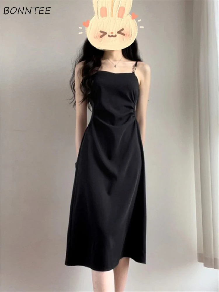 Dresses Women Simple Charming Sexy Folds Streetwear A-line Classic Prevalent Spaghetti Strap European Style Vacation Solid Chic
Dresses Women Simple Charming Sexy Folds Streetwear A-line Classic Prevalent Spaghetti Strap European Style Vacation Solid Chic