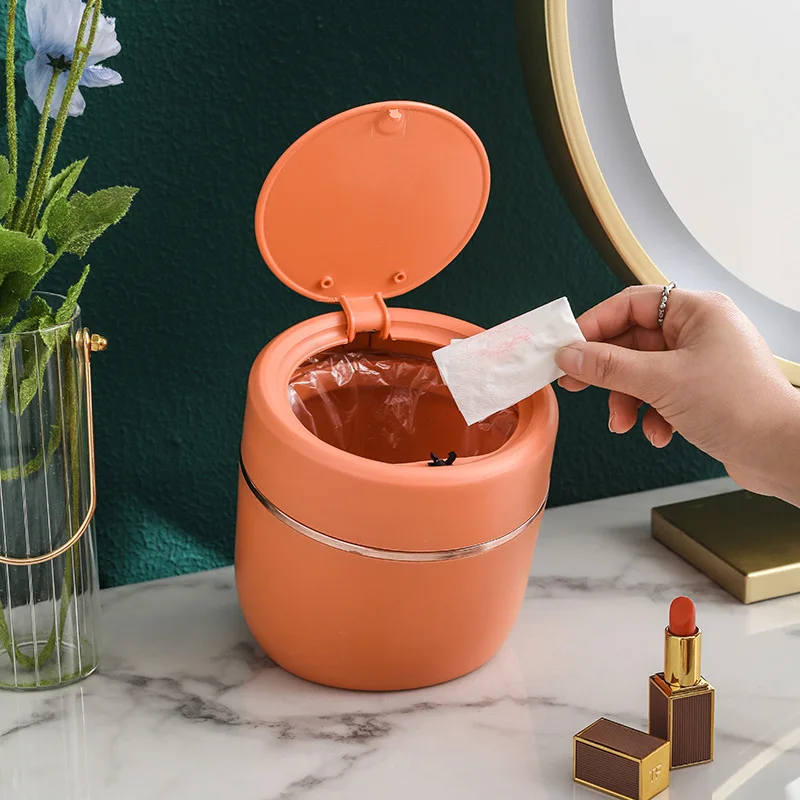 Nordic Desktop Trash Can Household Press-type with Lid Debris Bucket Mini Dresser Storage Bucket Office Storage Paper Basket
Nordic Desktop Trash Can Household Press-type with Lid Debris Bucket Mini Dresser Storage Bucket Office Storage Paper Basket