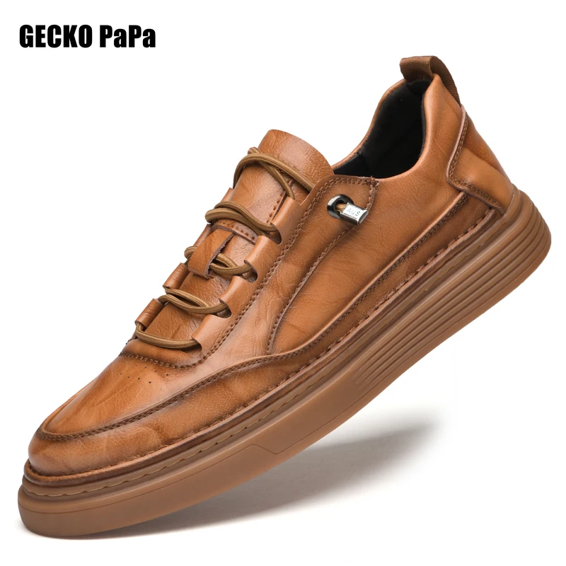 Fashion Men Shoes Slip-on Solid Casual Men Leather Sneakers Trend Wild Mens Flats Shoes Men Rubber Wear Resistant Skate Shoes
Fashion Men Shoes Slip-on Solid Casual Men Leather Sneakers Trend Wild Mens Flats Shoes Men Rubber Wear Resistant Skate Shoes
