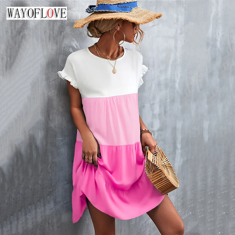 WAYOFLOVE Summer Holiday Women Vintage Patchwork Dress Casual Loose Ruffles Party Vestidos Butterfly Sleeve O Neck Short Dresses
WAYOFLOVE Summer Holiday Women Vintage Patchwork Dress Casual Loose Ruffles Party Vestidos Butterfly Sleeve O Neck Short Dresses