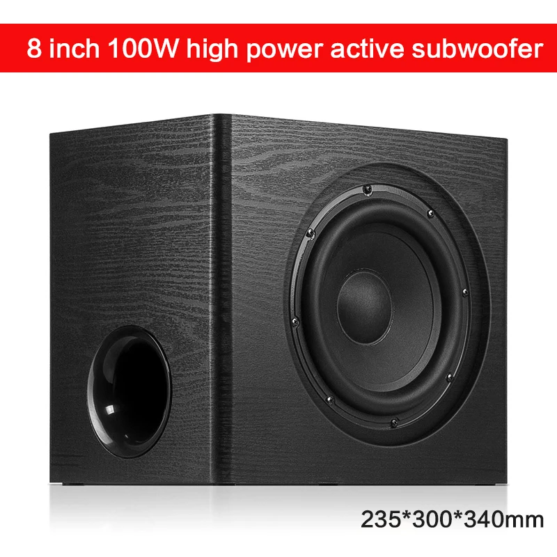

8 Inch 100W High Power Active Subwoofer W-86 HiFi Subwoofer Home Theater Home Audio Echo Gallery TV Computer Stage Speakers