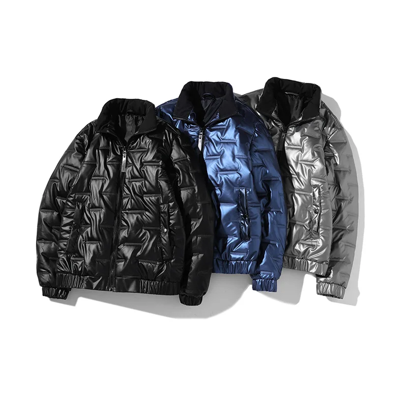 Winter Shiny Down Jacket Mens Cotton Clothes Warm Thicken Glossy Down Jacket Fashion Solid Color Stand Collar Men Casual Coat
Winter Shiny Down Jacket Mens Cotton Clothes Warm Thicken Glossy Down Jacket Fashion Solid Color Stand Collar Men Casual Coat