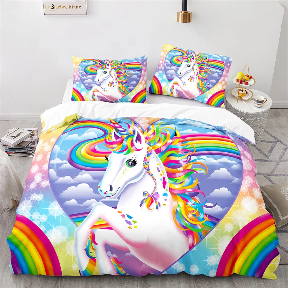 Bedding Set Colourful Cartoon Child Polyester Comforter Cover Unicorn Rainbow Duvet Cover Set King Twin Full Size Kids Boy Girl
Bedding Set Colourful Cartoon Child Polyester Comforter Cover Unicorn Rainbow Duvet Cover Set King Twin Full Size Kids Boy Girl
