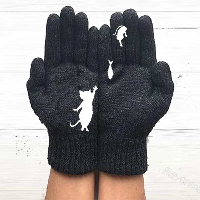 Creative Funny Cute Cat Bird Print Knitted Warm Gloves Women Fashion Outdoor Sports Winter Warm Cotton Thick Plush Gloves Female
Creative Funny Cute Cat Bird Print Knitted Warm Gloves Women Fashion Outdoor Sports Winter Warm Cotton Thick Plush Gloves Female