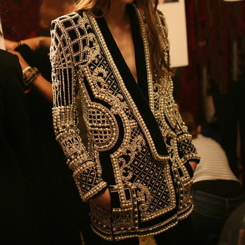 2022 Coat Geometric Female String Beads Blazer Long Sleeve V-Neck Vintage Women Outwear Overcoat Retro Lady Coat Spring Autumn
2022 Coat Geometric Female String Beads Blazer Long Sleeve V-Neck Vintage Women Outwear Overcoat Retro Lady Coat Spring Autumn