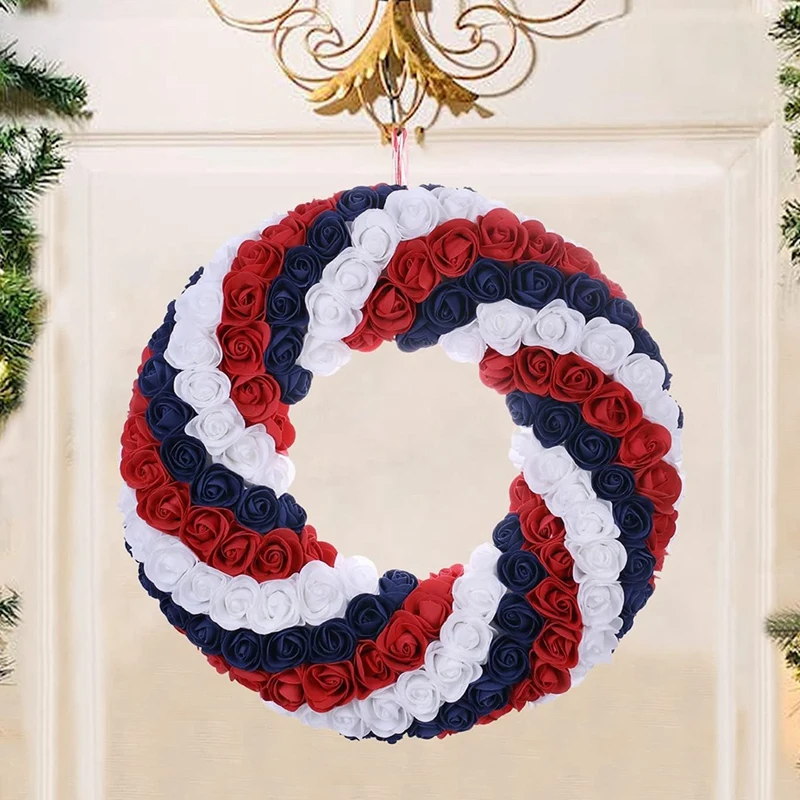 13 Inch 4Th Of July Red White And Blue Rose Wreath Decorative Garland Handcrafted Memorial Day Independence Day
13 Inch 4Th Of July Red White And Blue Rose Wreath Decorative Garland Handcrafted Memorial Day Independence Day