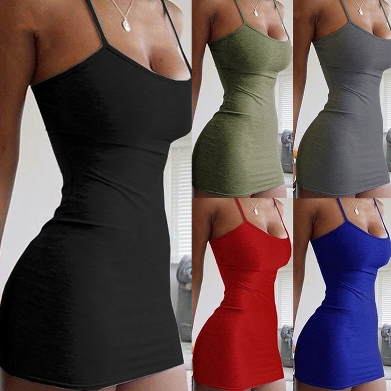 2022 Spaghetti Strap Mini Dress Women Bodycon Vestidos Summer Sexy Low Cut Sleeveless Solid Color Party Club Dress
2022 Spaghetti Strap Mini Dress Women Bodycon Vestidos Summer Sexy Low Cut Sleeveless Solid Color Party Club Dress