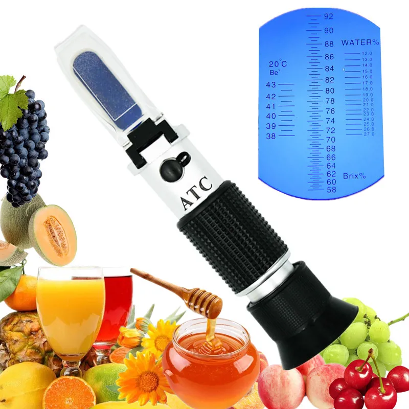 

Refractograph Sugar 58-92% Brix Refractometer Honey Water Content Tester Sugar Concentration Meter Analyzer Beekeeper tool