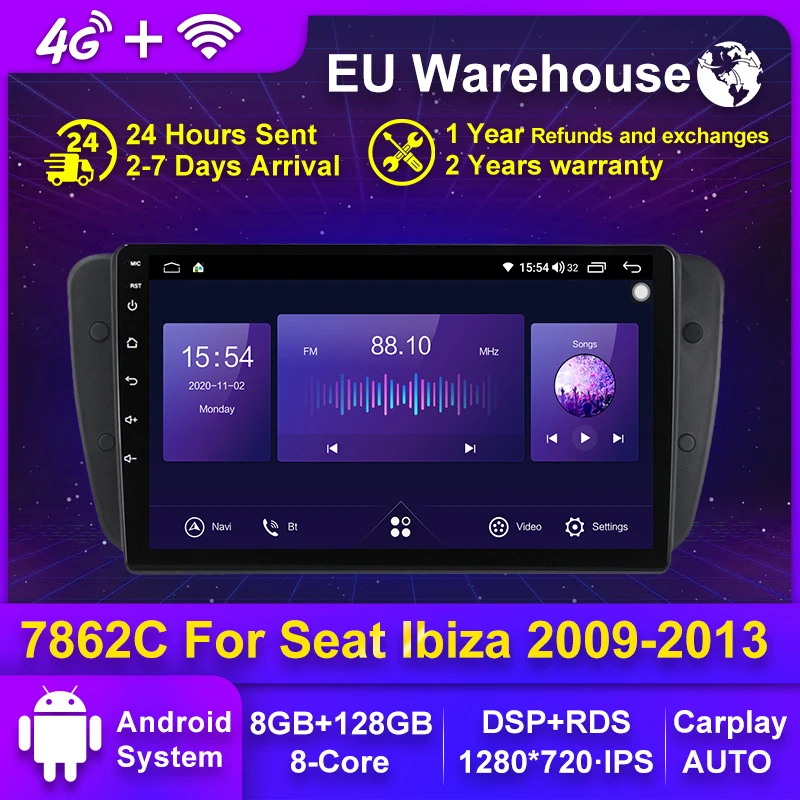 Mekede 8 + 128G Android11 автомобильное радио Аудио мультимедийный плеер для Seat Ibiza 6j 2009 2010 2012 2013 WIFI 4G LTE Carplay DSP 1280*720
Mekede 8 + 128G Android11 автомобильное радио Аудио мультимедийный плеер для Seat Ibiza 6j 2009 2010 2012 2013 WIFI 4G LTE Carplay DSP 1280*720