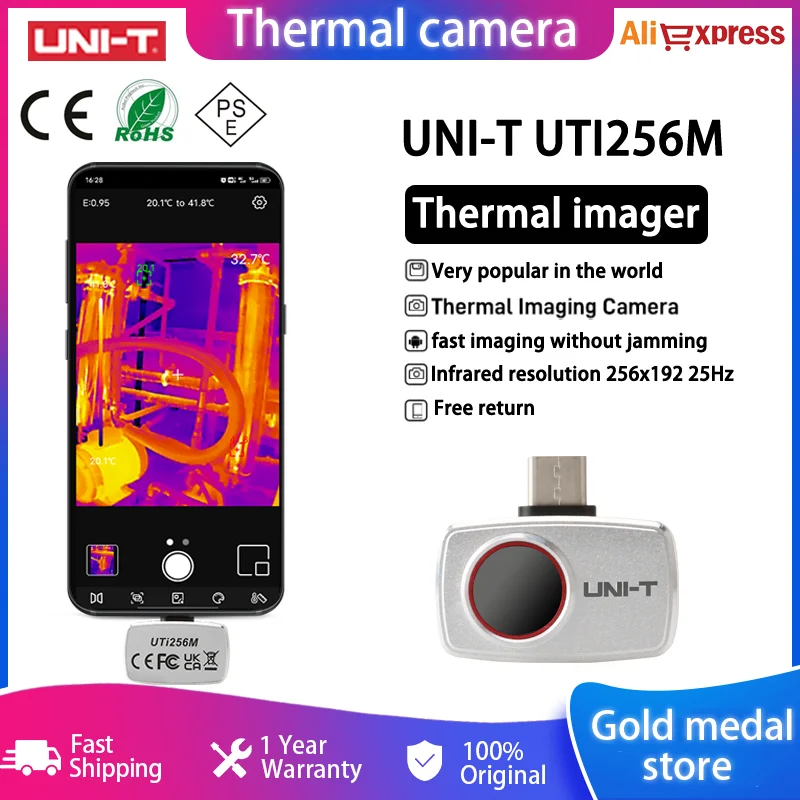 Тепловизор UNI-T UTi256M для телефона Android, IP65, 256x192, 25 Гц, промышленный осмотр, обнаружение потери тепла, инфракрасная камера
Тепловизор UNI-T UTi256M для телефона Android, IP65, 256x192, 25 Гц, промышленный осмотр, обнаружение потери тепла, инфракрасная камера