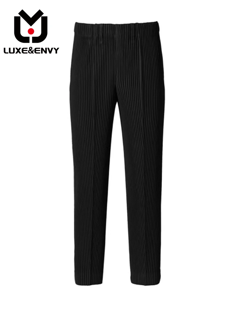 LUXE&ENVY Triple Fold Pleated Pants With Pleated Center Seam Straight Tube Feeling Pants For Men's Pants
LUXE&ENVY Triple Fold Pleated Pants With Pleated Center Seam Straight Tube Feeling Pants For Men's Pants