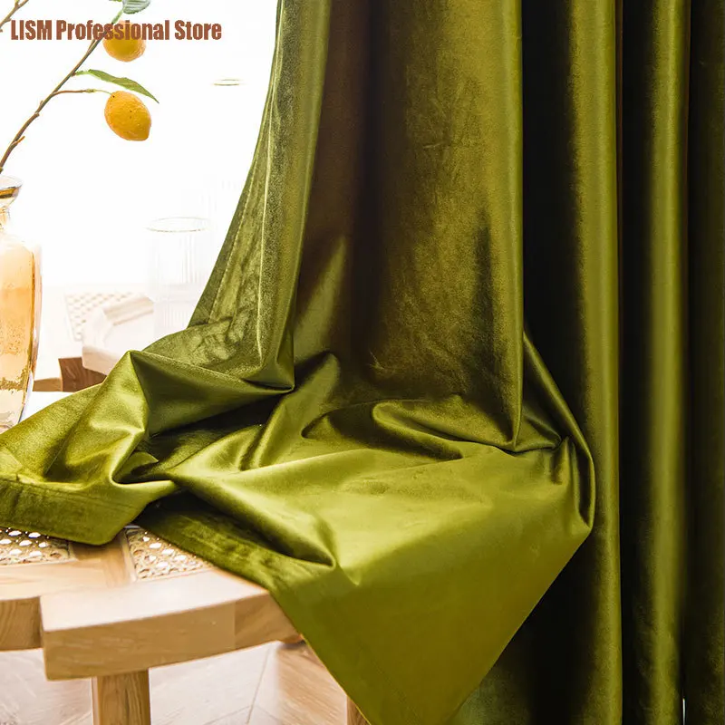 Retro light luxury Curtains for Living room bedroom diamond velvet olive dark green velvet shiny villa high end solid color
Retro light luxury Curtains for Living room bedroom diamond velvet olive dark green velvet shiny villa high end solid color