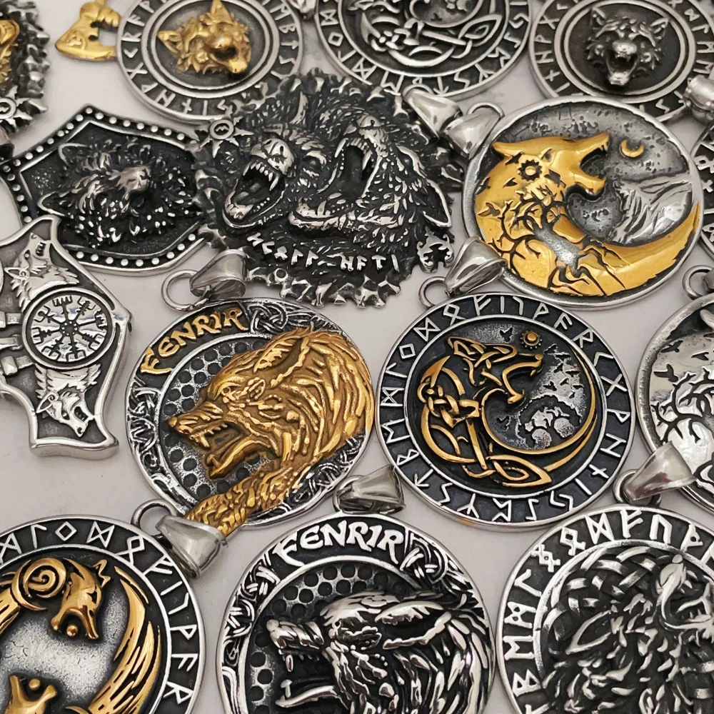 316L Stainless Steel Viking Style Wolf Necklace for Men Amulet Nordic Compass Rune Pendant Chain Jewelry Factory Dropshipping 
316L Stainless Steel Viking Style Wolf Necklace for Men Amulet Nordic Compass Rune Pendant Chain Jewelry Factory Dropshipping