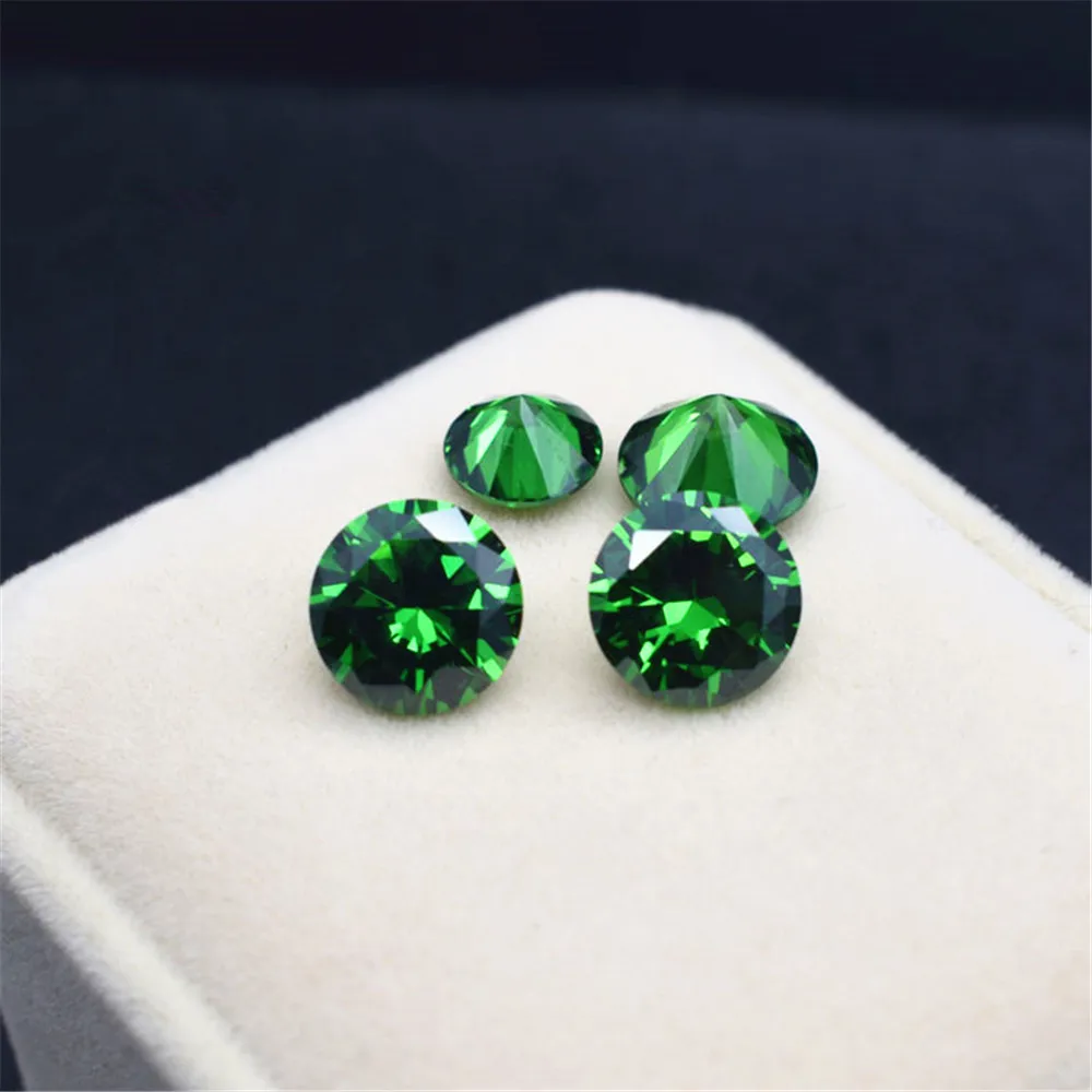 

High Quality Emerald Round Faceted Gemstone Brilliant Cut Medium Green Emerald Gem ER007