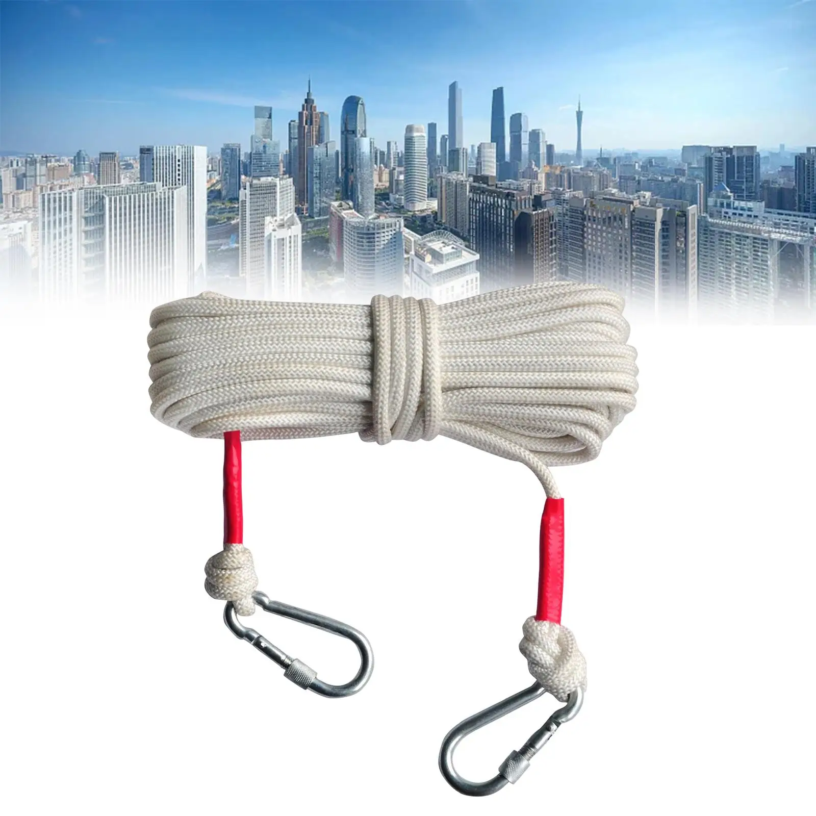 Outdoor Static Climbing Rope Durable Wear Resistant Nylon Rope with 2 Steel Hooks 10M/33ft 8mm for Tree Climbing Mountaineering
Outdoor Static Climbing Rope Durable Wear Resistant Nylon Rope with 2 Steel Hooks 10M/33ft 8mm for Tree Climbing Mountaineering
