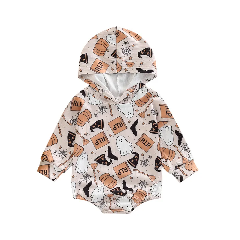 Baby Boy's Girl's Romper 0-24Month Long Sleeve Halloween Ghost Witch Hat Printed Hooded Bodysuits Short Jumpsuits
Baby Boy's Girl's Romper 0-24Month Long Sleeve Halloween Ghost Witch Hat Printed Hooded Bodysuits Short Jumpsuits