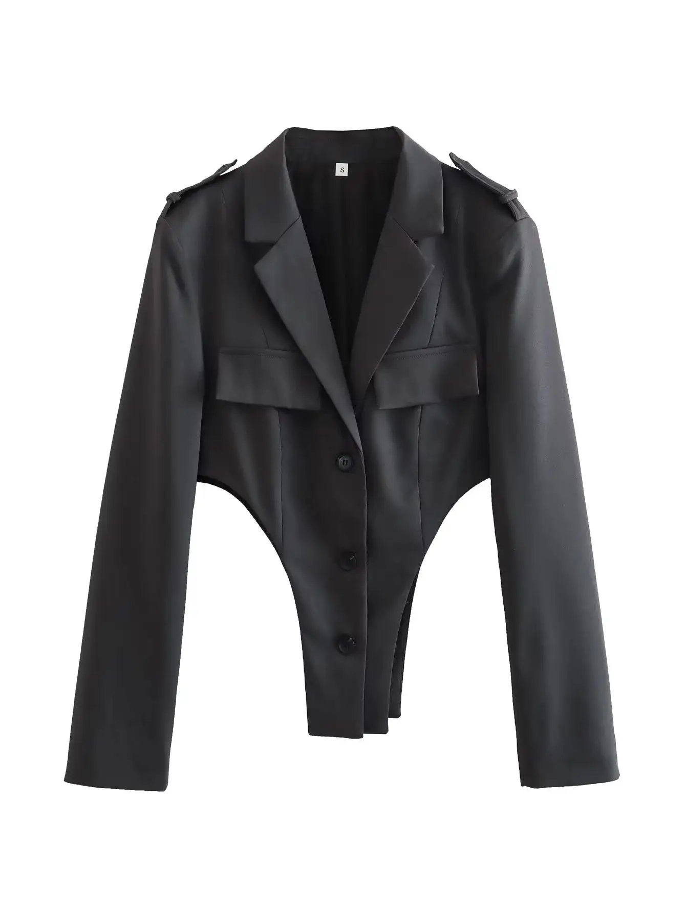 Women Waist Hollow Out Fashion Design Black Blazers Long Sleeve Single Breasted Blazer
Women Waist Hollow Out Fashion Design Black Blazers Long Sleeve Single Breasted Blazer