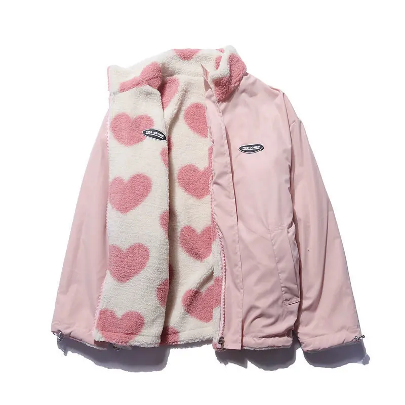 2023 Autumn/Winter New Love Lamb Fleece Cotton Dress Double sided Collar Jacket Couple Loose and Warm Double sided Jacket Y2K
2023 Autumn/Winter New Love Lamb Fleece Cotton Dress Double sided Collar Jacket Couple Loose and Warm Double sided Jacket Y2K