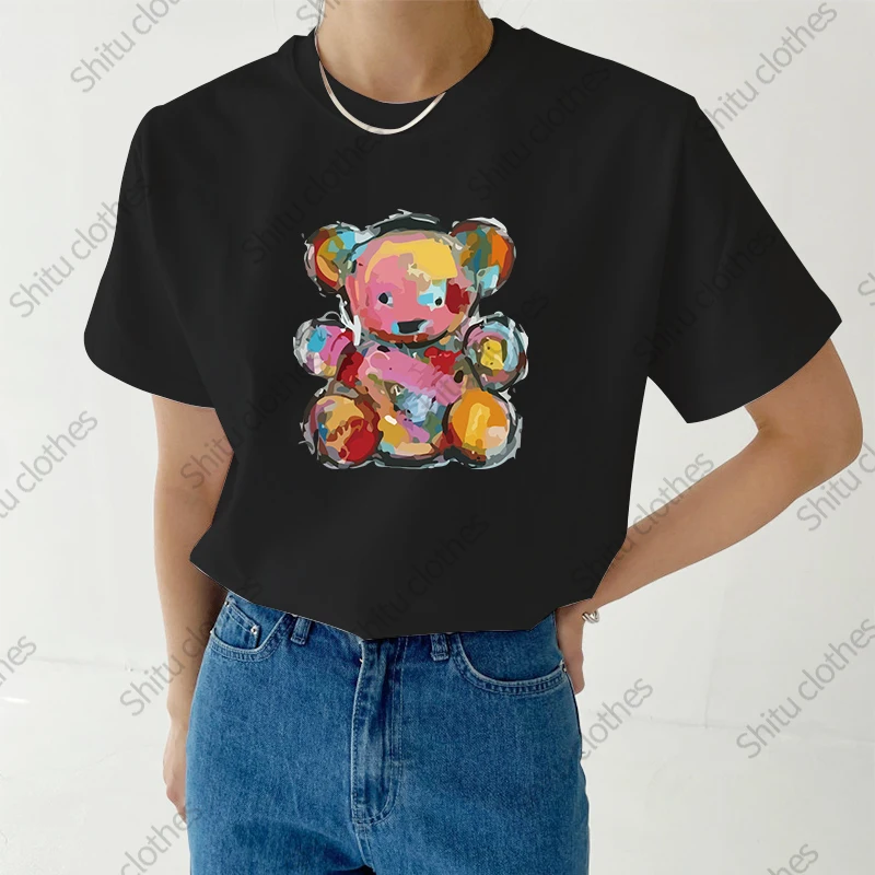 Summer Cartoon Fashion Solid Color Printed T-shirt Harajuku Kawaii Loose Large Sizeshort-sleeved Top Casual Ladies Clothing
Summer Cartoon Fashion Solid Color Printed T-shirt Harajuku Kawaii Loose Large Sizeshort-sleeved Top Casual Ladies Clothing