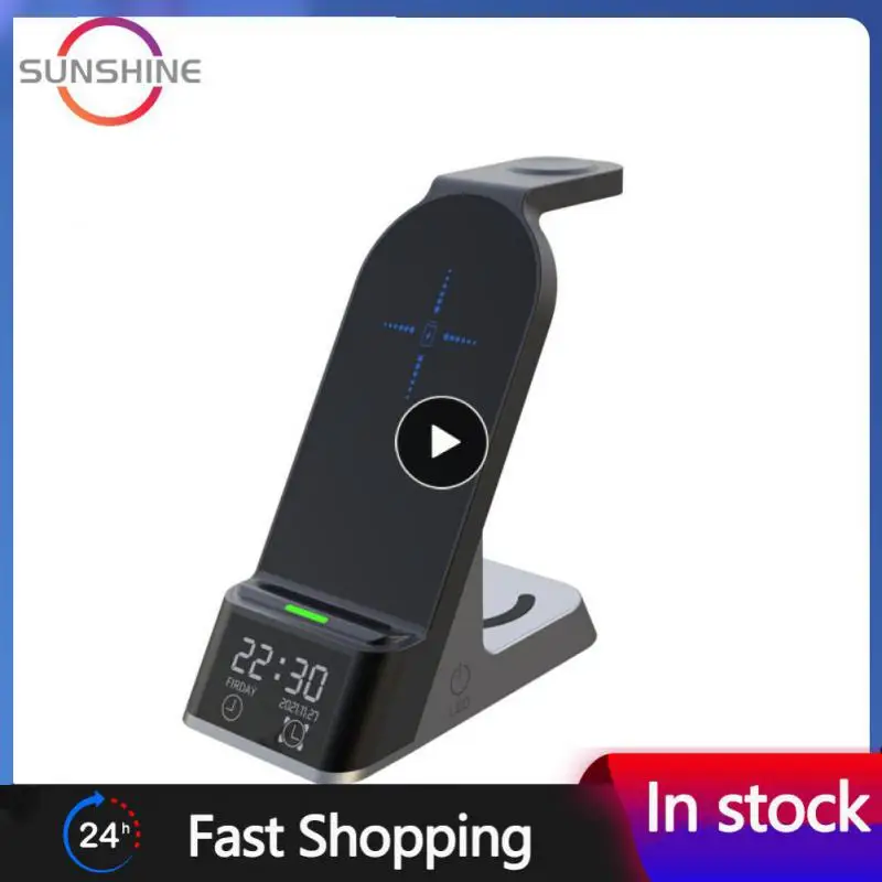 Alarm Function Wireless Charger Stand Pad Clock Display Touch Control Watch Charging Station 6-in-1 Mobile Phone Charger Black
Alarm Function Wireless Charger Stand Pad Clock Display Touch Control Watch Charging Station 6-in-1 Mobile Phone Charger Black
