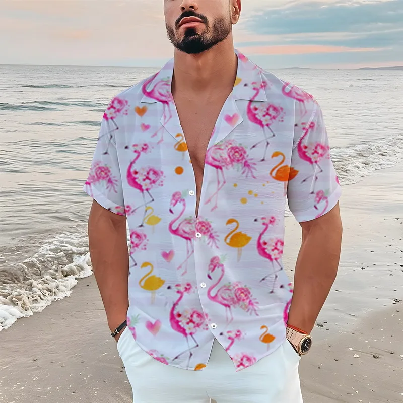 2023 European and American Flamingo Series 3D Printed Summer Casual Lapel Button-up Shirt Short Sleeve
2023 European and American Flamingo Series 3D Printed Summer Casual Lapel Button-up Shirt Short Sleeve