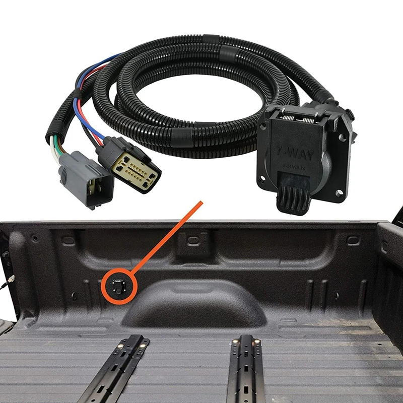 56070 7-Foot Vehicle-Side Truck Bed 7Pin Trailer Wiring Harness Extension for Chevrolet Dodge Ford GMC Nissan Ram Toyota
56070 7-Foot Vehicle-Side Truck Bed 7Pin Trailer Wiring Harness Extension for Chevrolet Dodge Ford GMC Nissan Ram Toyota