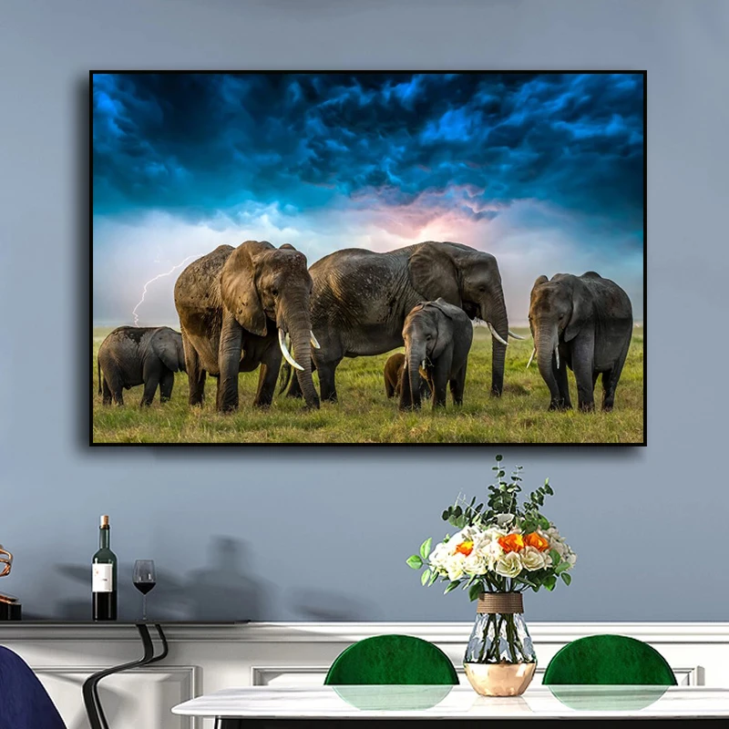 Elephant African Grassland Canvas Painting Modern Natural Animal Posters Prints Wall Art Picture for Living Room Decor Mural
Elephant African Grassland Canvas Painting Modern Natural Animal Posters Prints Wall Art Picture for Living Room Decor Mural