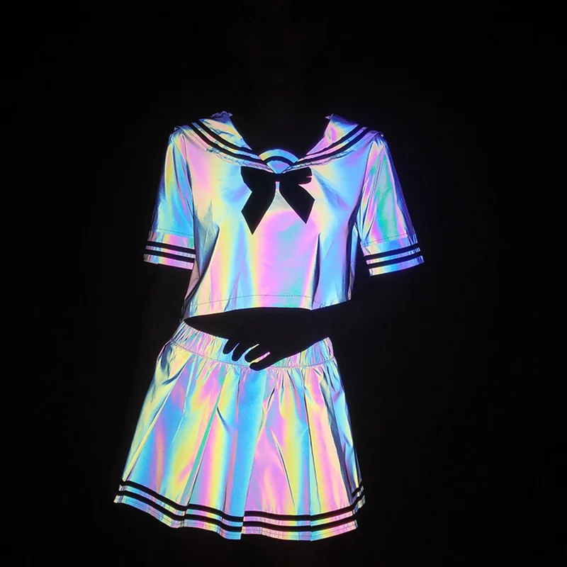 Reflective Colorful Cute Two Piece Set Women Shirt Pleated Skirt Plus Size Dress Kawaii Blouse Faldas School Uniform Sailor Suit
Reflective Colorful Cute Two Piece Set Women Shirt Pleated Skirt Plus Size Dress Kawaii Blouse Faldas School Uniform Sailor Suit
