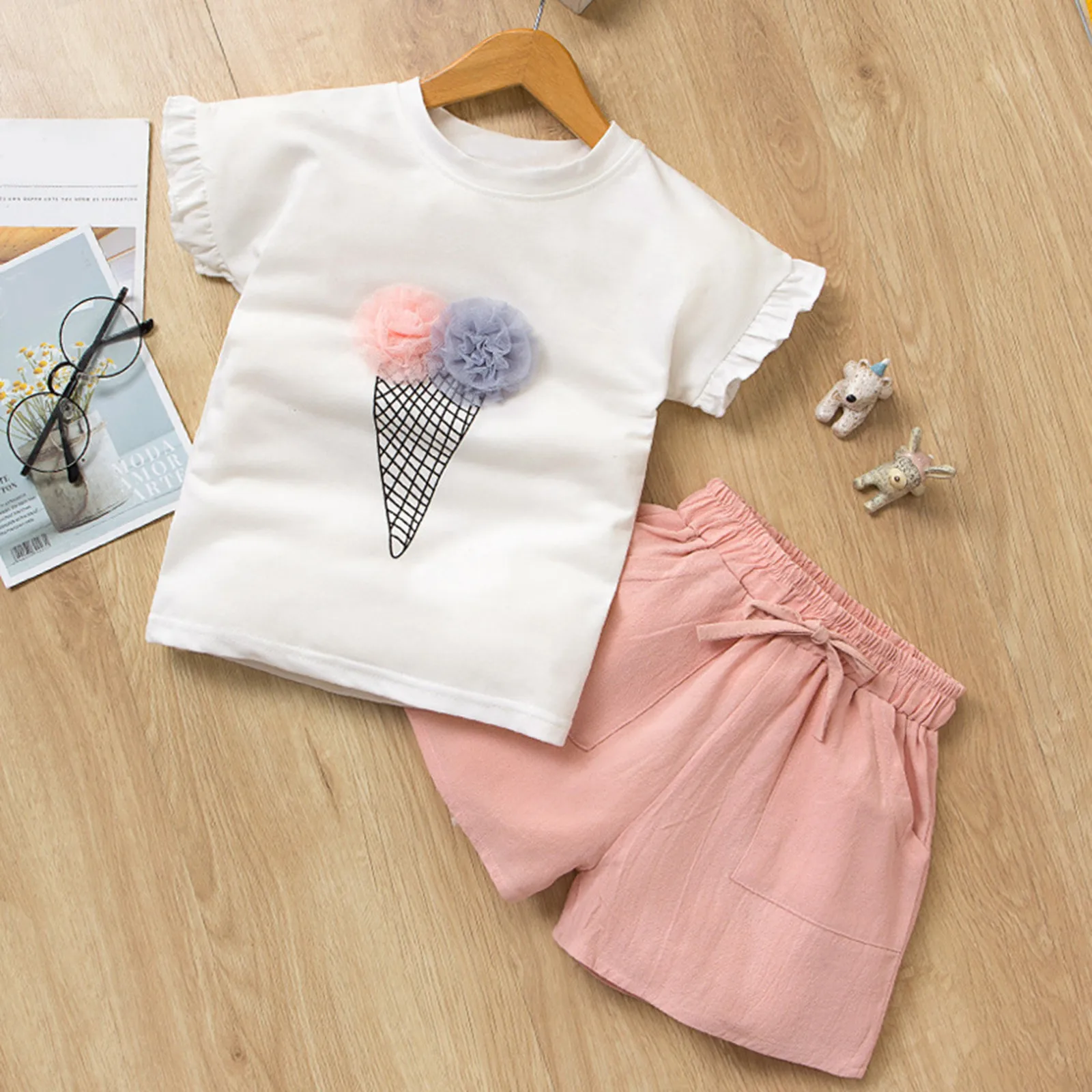 1-6 Years Girls Clothes Set Summer Short Sleeve T-shirt Shorts Toddler Girls Outfits Applique Kids Clothes For Girls Clothing
1-6 Years Girls Clothes Set Summer Short Sleeve T-shirt Shorts Toddler Girls Outfits Applique Kids Clothes For Girls Clothing