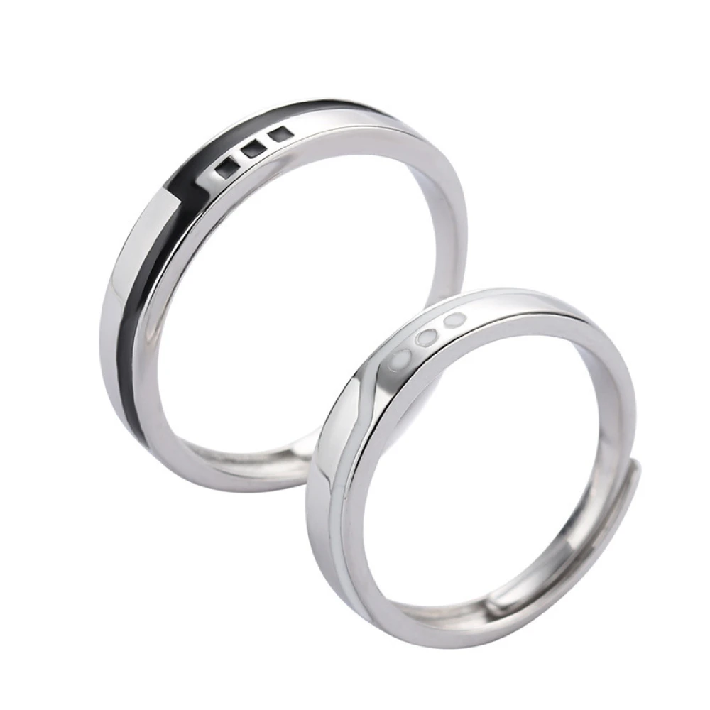 Black White Dripping Oil Copper Plated Platinum Adjustable Overlap Opening Couple Rings 2022 Trendy Finger Jewelry Wholesale
Black White Dripping Oil Copper Plated Platinum Adjustable Overlap Opening Couple Rings 2022 Trendy Finger Jewelry Wholesale