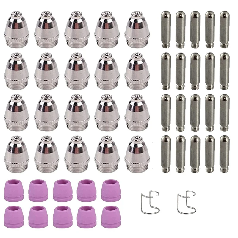 52 PCS Plasma Cutter Torch Consumables KIT TIPS 40/50 / 60 Amp SG-55 AG-60 WSD-60
52 PCS Plasma Cutter Torch Consumables KIT TIPS 40/50 / 60 Amp SG-55 AG-60 WSD-60