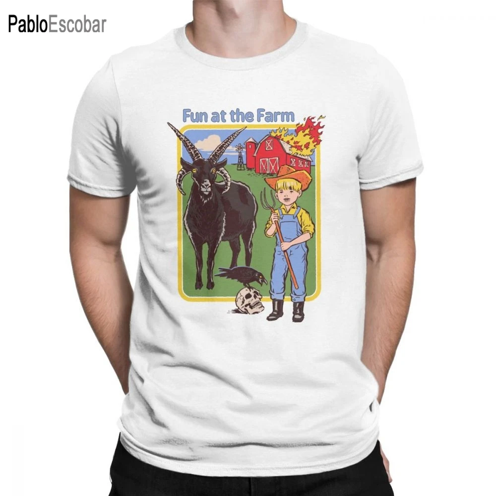 Fun At The Farm Men T Shirt 80s Barn Goat Black Phillip Devils Demons Horror Satanism Vintage Tee T-Shirt Cotton Summer Clothing
Fun At The Farm Men T Shirt 80s Barn Goat Black Phillip Devils Demons Horror Satanism Vintage Tee T-Shirt Cotton Summer Clothing