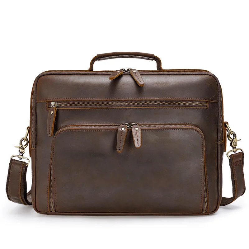 

Новый дизайн, кожаный портфель для ноутбука, сумка из натуральной воловьей кожи, мужской деловой портфель, Мужской рабочий тоут